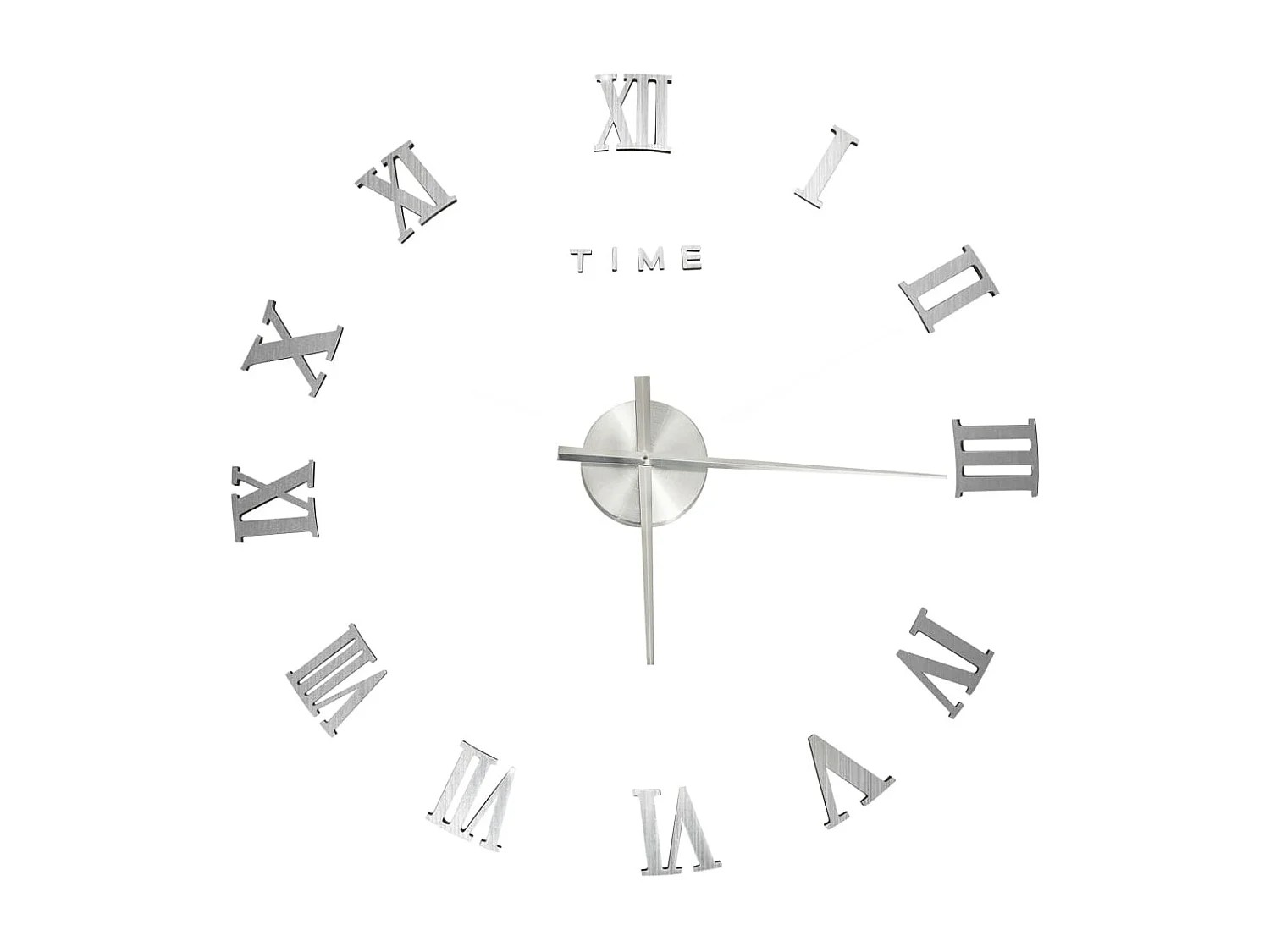 Horloge murale 3D Design moderne Argenté 100 cm XXL WVGQ7783