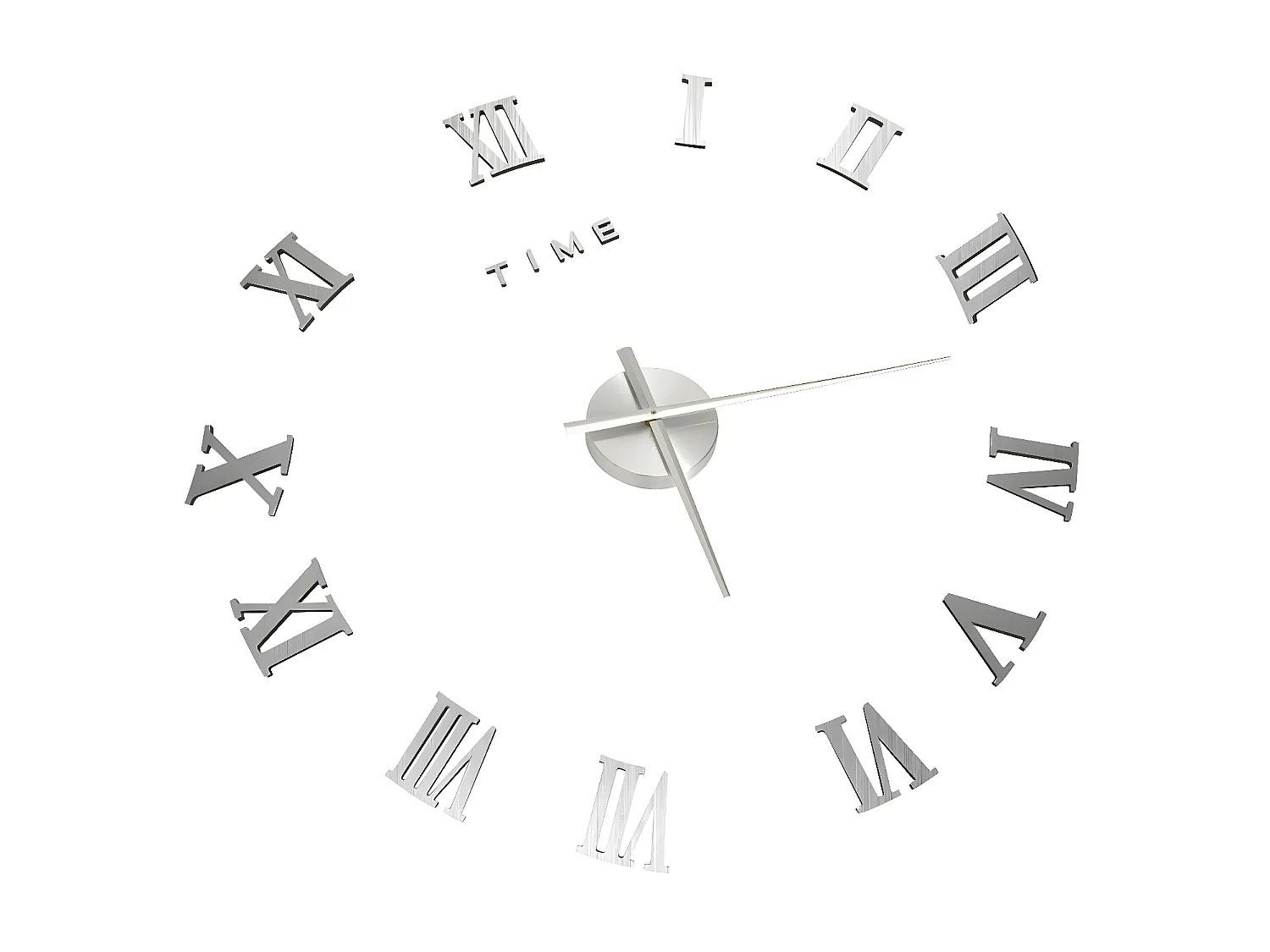 Horloge murale 3D Design moderne Argenté 100 cm XXL WVGQ7783