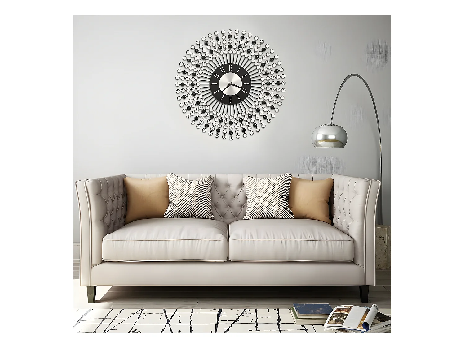 Horloge murale Métal 43 cm Noir WVGQ2631