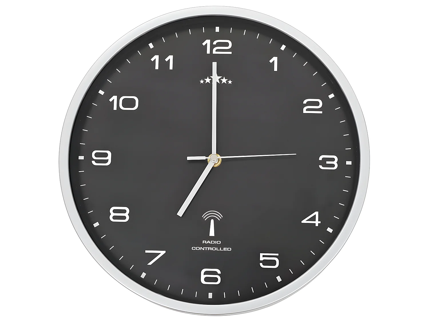 Wandklok met quartz uurwerk radiogestuurd 31 cm zwart NL310306