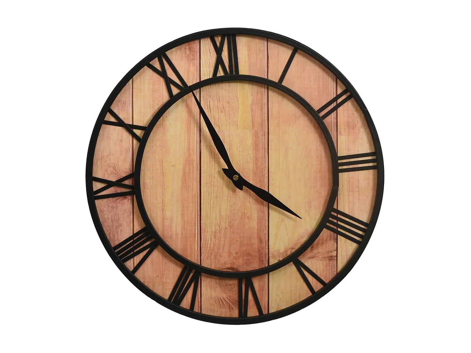 Reloj de pared MDF y hierro marrón y negro 39 cm ES943398