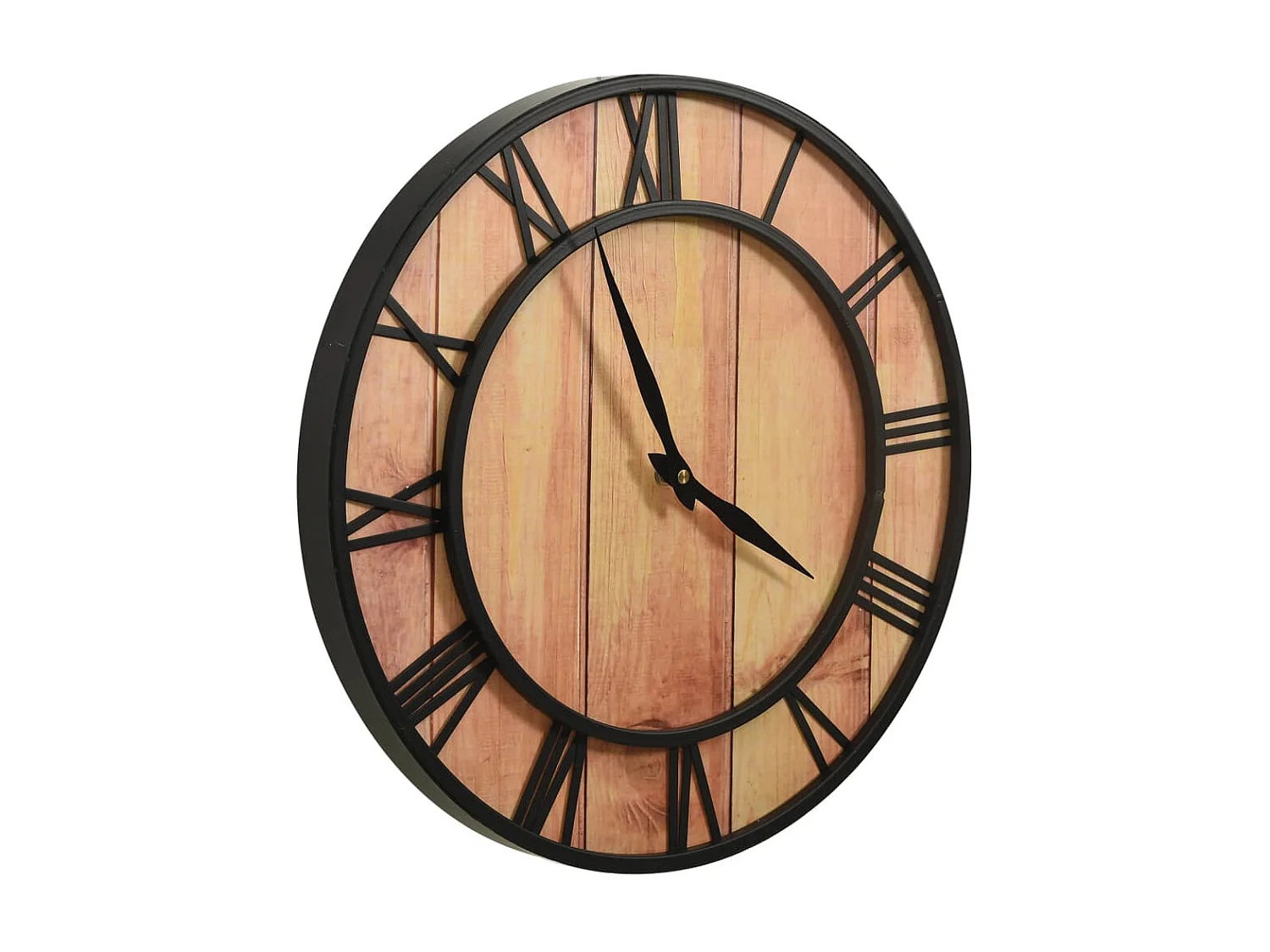Horloge murale 39 cm Marron et noir MDF et fer WVGQ5671