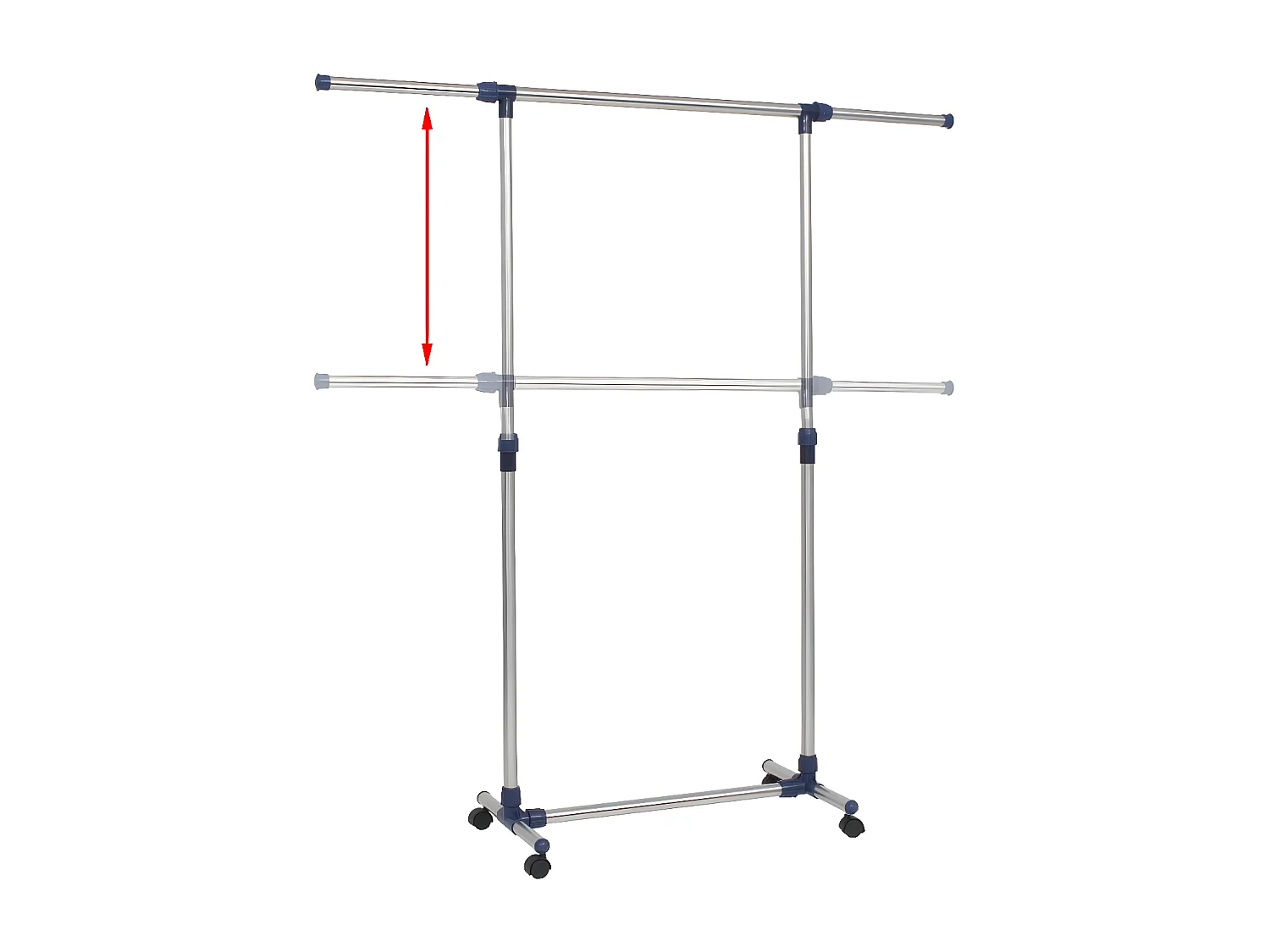 Porte-vêtements réglable Acier inoxydable 165x44x150 cm Argenté WVGQ9849