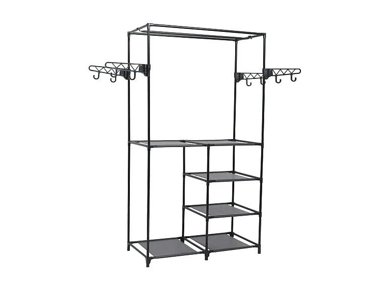 Suporte para roupas aço e tecido não tecido 87x44x158 cm preto PT968184