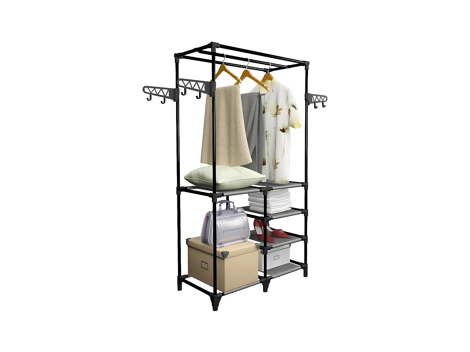 Porte-vêtements Acier et tissu non-tissé 87x44x158 cm Noir WVGQ5726