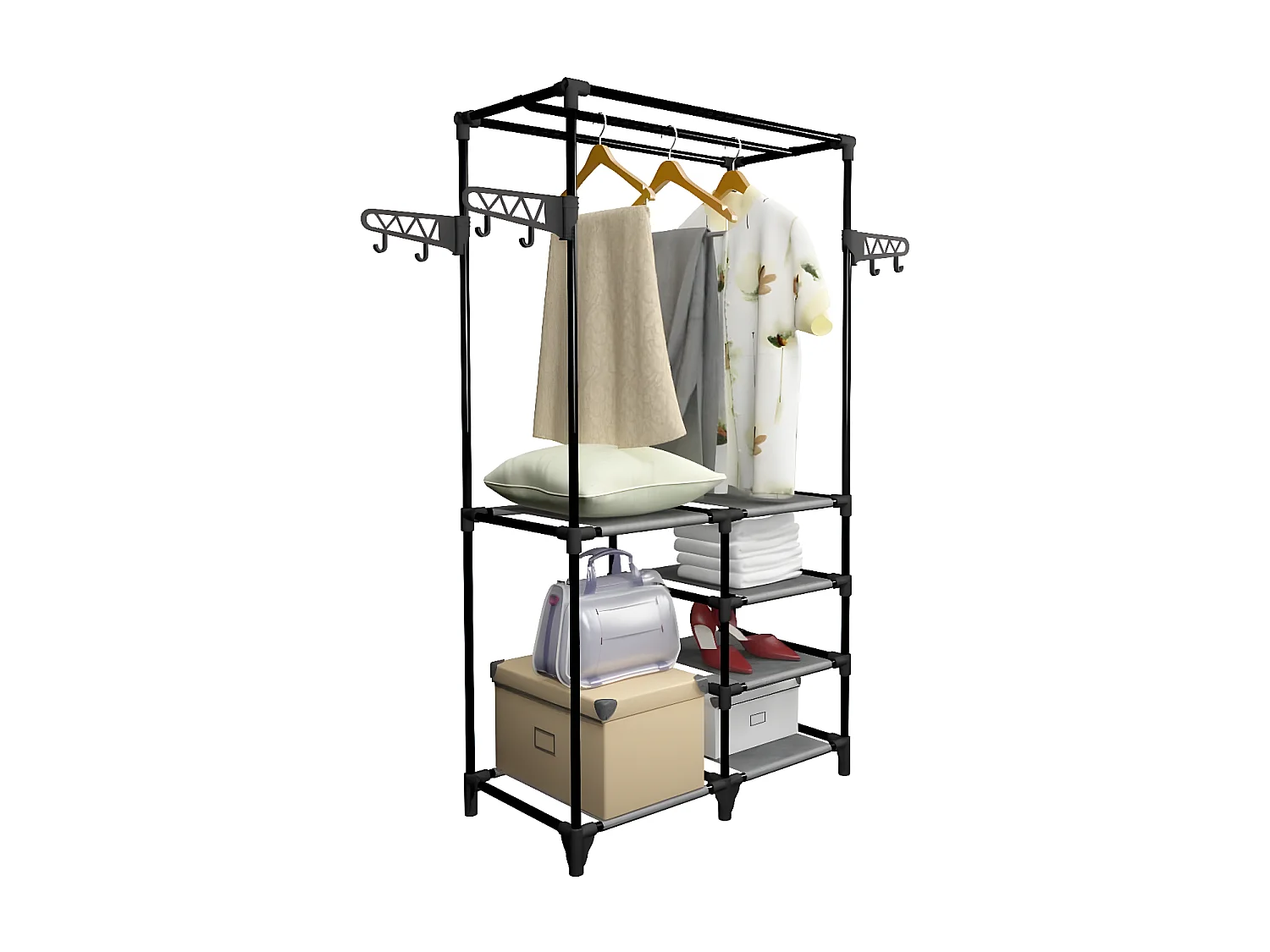 Porte-vêtements Acier et tissu non-tissé 87x44x158 cm Noir WVGQ5726