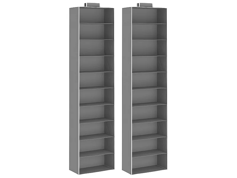 Étagères suspendues de rangement 2 pcs 10 niveaux Tissu WVGQ6990