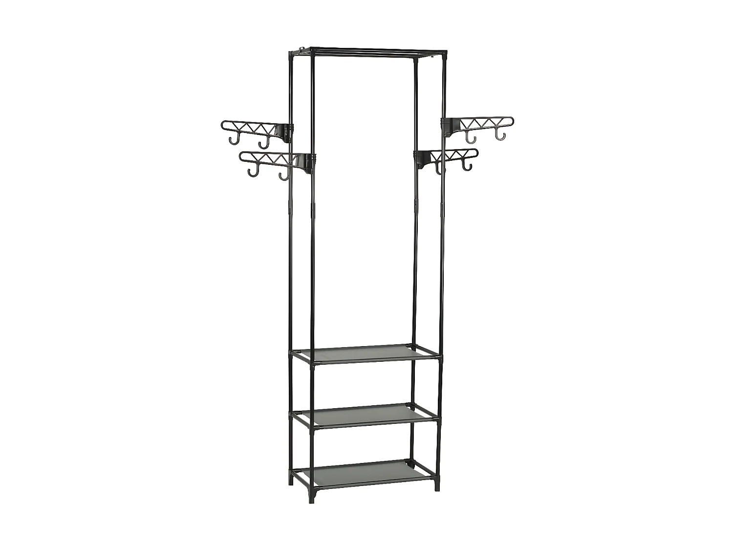 Porte-vêtements Acier et tissu non-tissé 55x28,5x175 cm Noir WVGQ5889