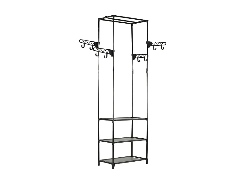 Suporte para roupas aço e tecido não tecido 55x28,5x175cm preto PT676113