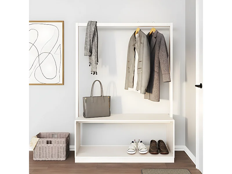 Porte-vêtements et rangement des chaussures bois massif de pin WVGQ9637