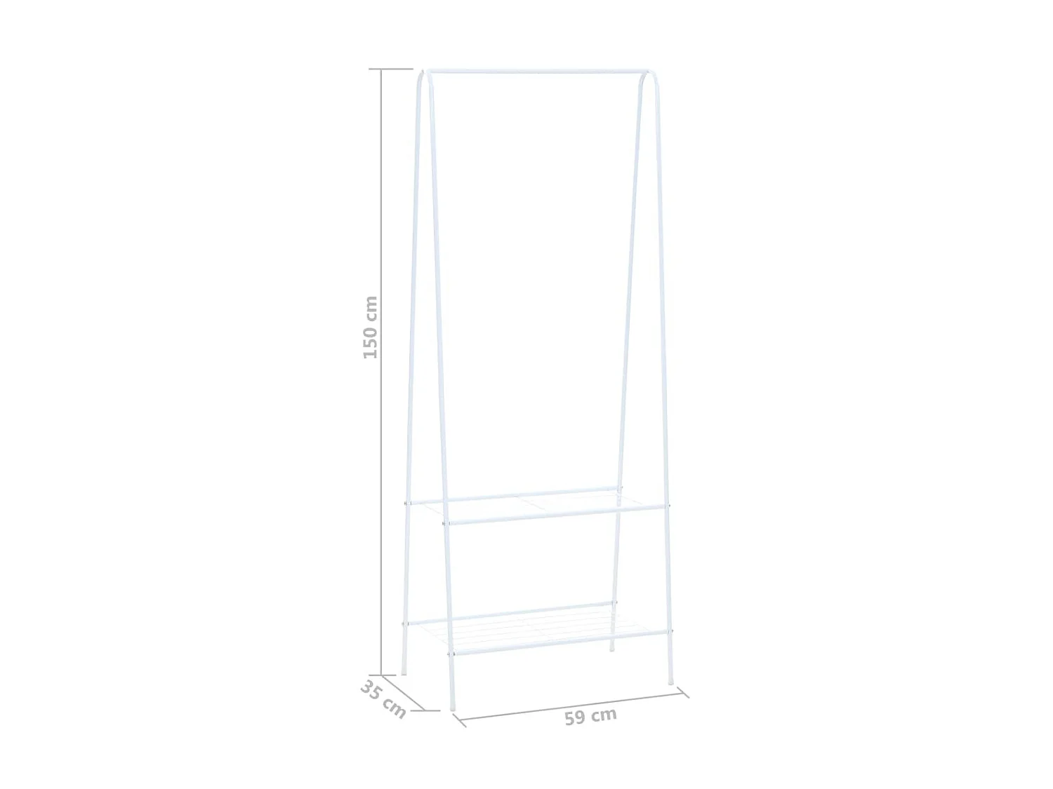 Suporte para roupas 59x35x150 cm branco PT628223