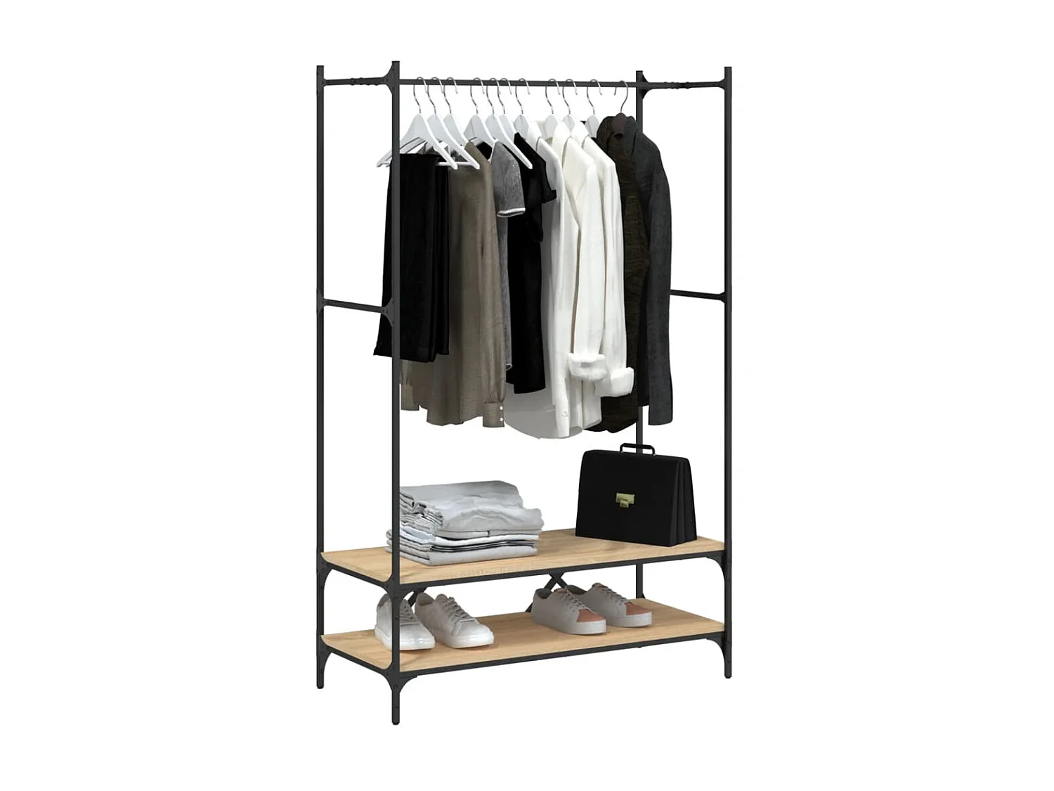 Porte-vêtements avec étagères chêne sonoma bois d'ingénierie WVGQ2381