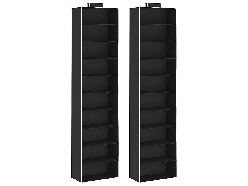 Arrumação suspensa para armário 10 compartimentos 2 pcs tecido PT749885