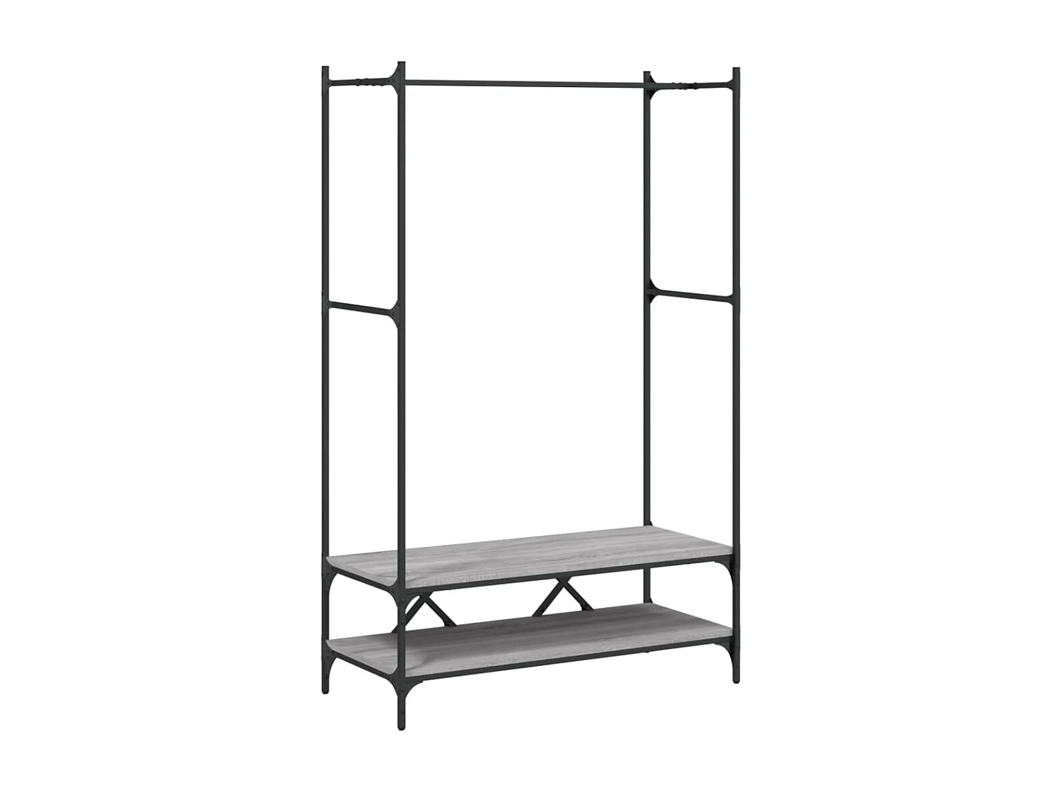 Porte-vêtements avec étagères sonoma gris bois d'ingénierie WVGQ6397