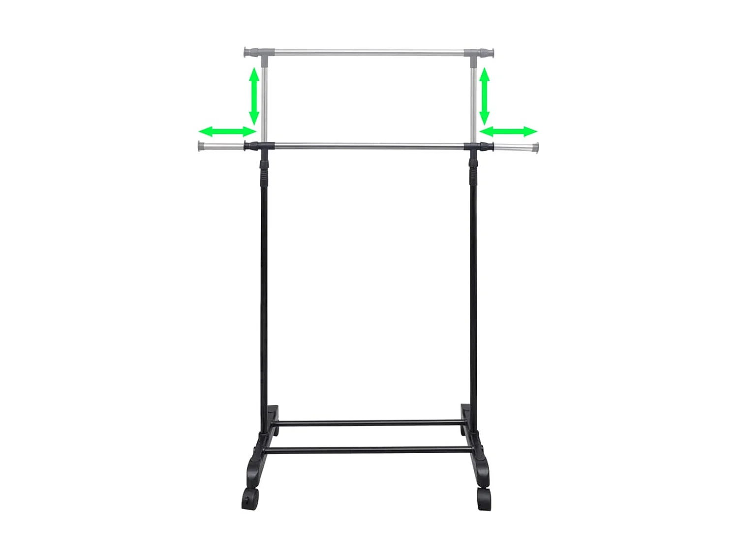 Porte-manteaux réglables 2 pcs 1 rail d'accrochage WVGQ7442