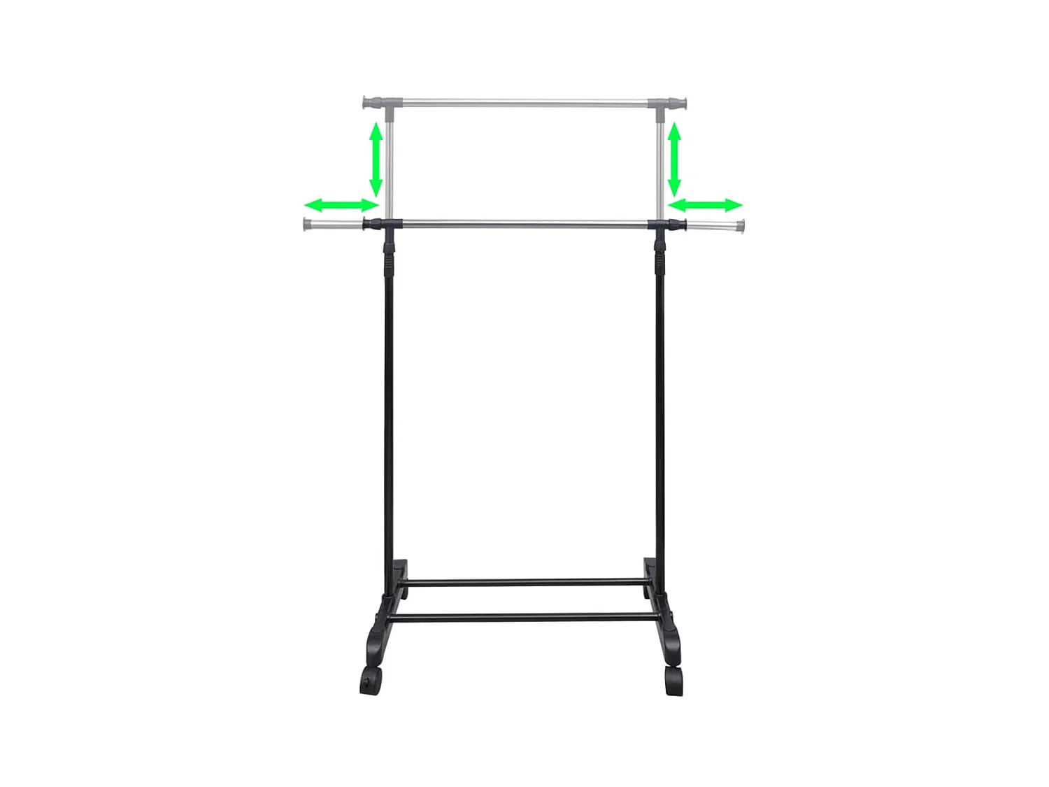 Cabide para roupas ajustável com 1 varão 2 pcs PT621392