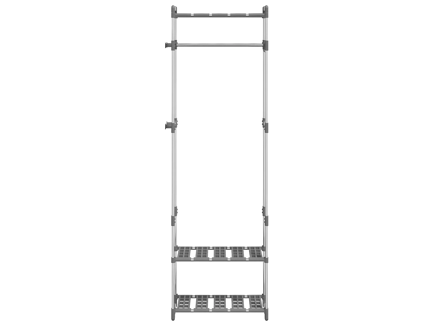 Estantería para ropa 3 alturas aluminio plateado 59x29x192 cm ES929617