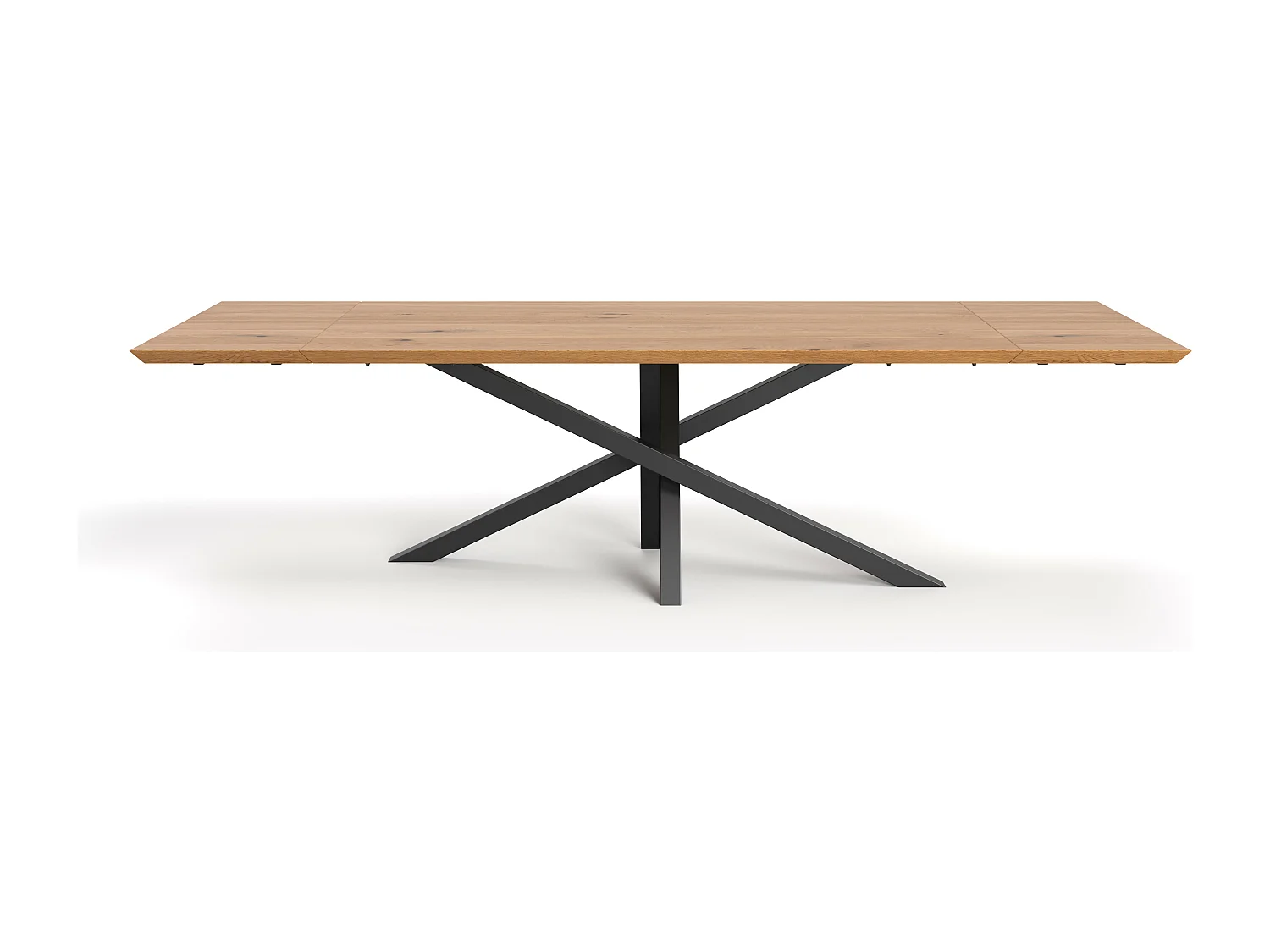 Ausziehbarer Slant-Tisch aus Massivholz mit zwei Verlängerungsplatten 50 cm