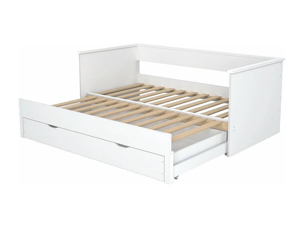 Banquette extensible MONA 80x200 cm + 2 sommiers + 1 tiroir / Blanc