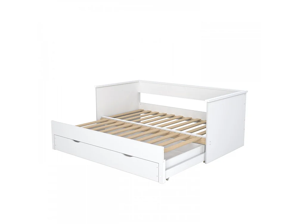 Banquette extensible MONA 80x200 cm + 2 sommiers + 1 tiroir / Blanc