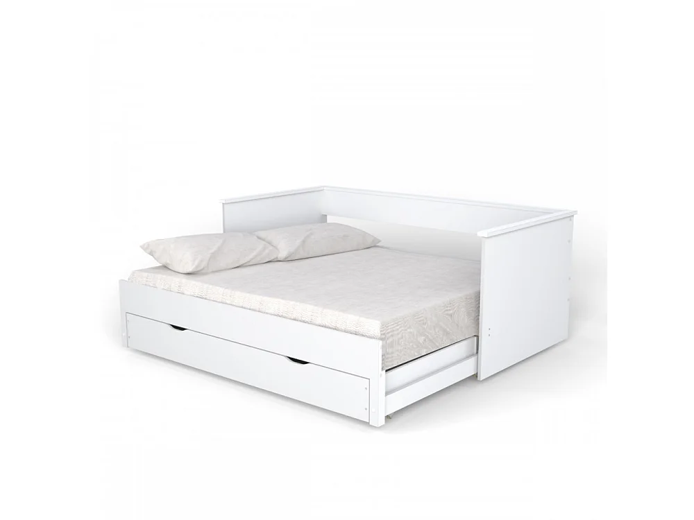 Banquette extensible MONA 80x200 cm + 2 sommiers + 1 tiroir / Blanc