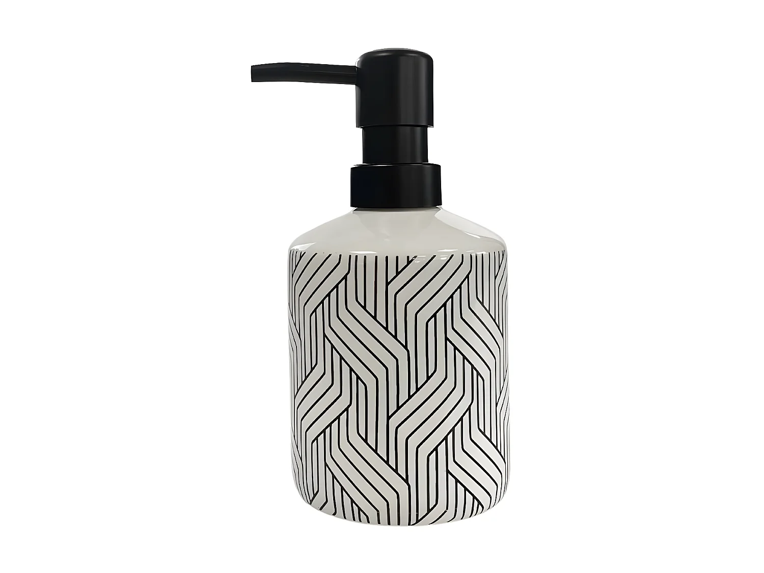 Set salle de bain graphique 3 pièces céramique blanc