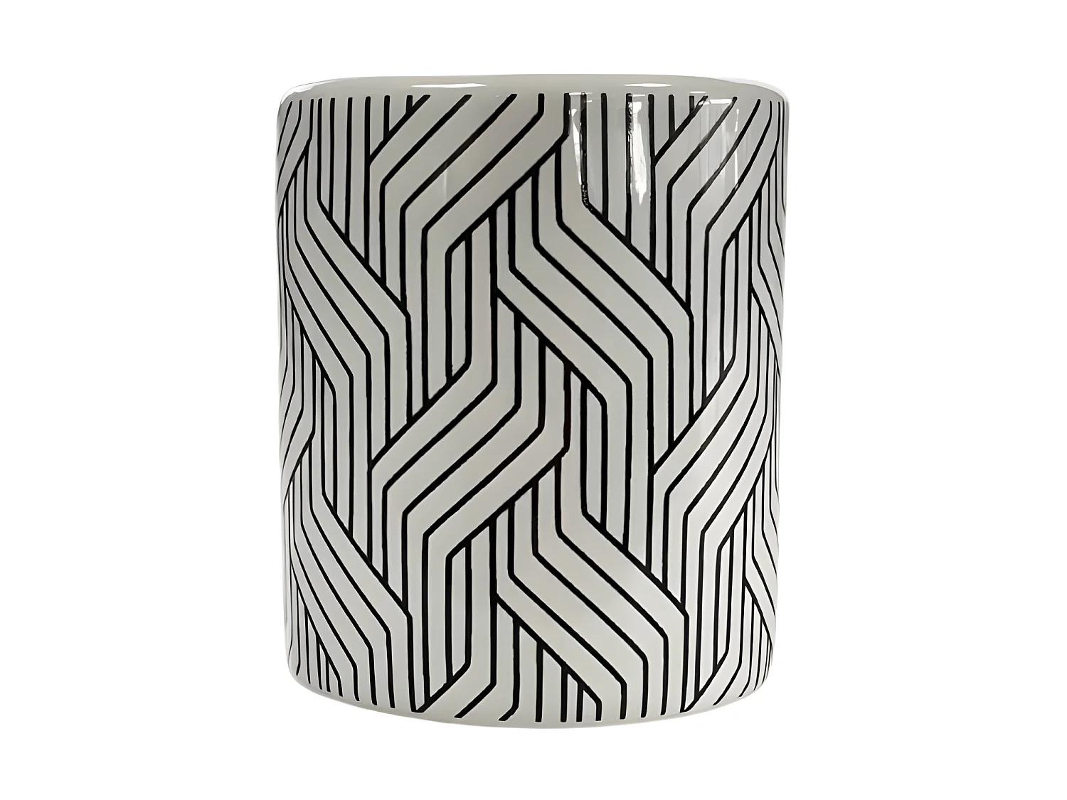 Set salle de bain graphique 4 pièces céramique Noir et blanc