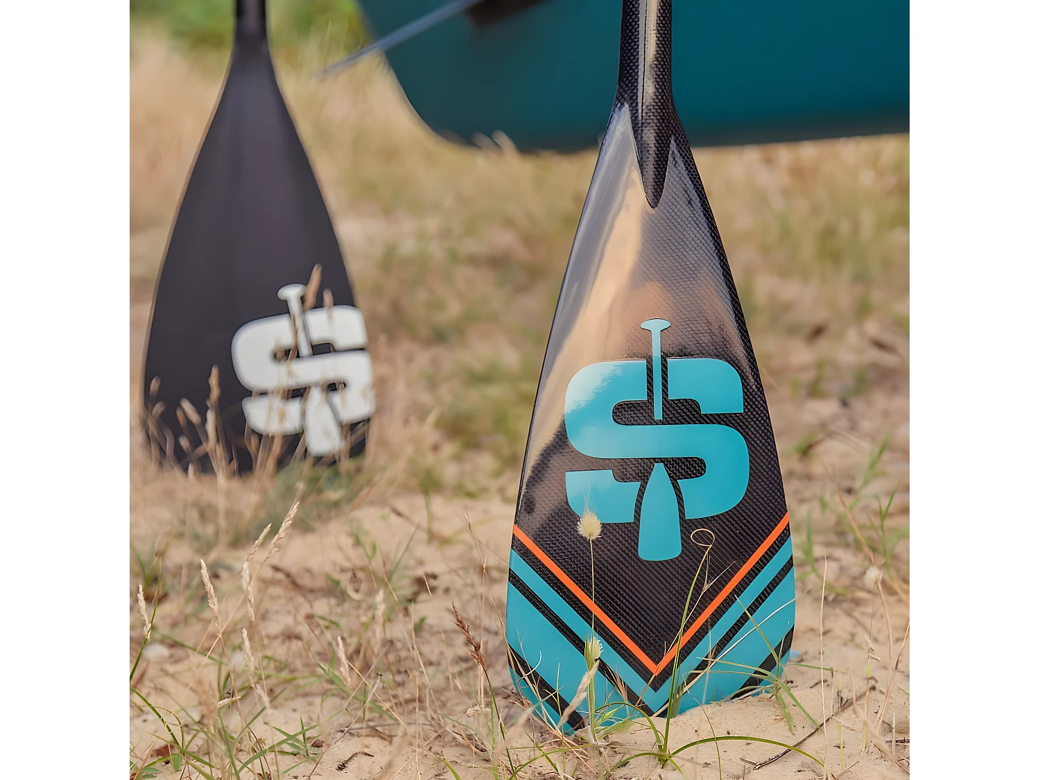 Pagaie de Stand Up Paddle réglable de 175 à 215cm et démontable en 3 sections - Carbone, Fibre de Verre et Nylon - Horuz