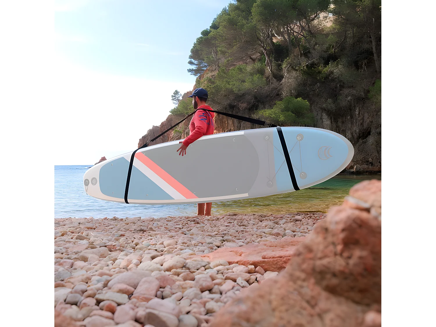 Sangle de transport pour Stand Up Paddle Universel et Réglable - Noir