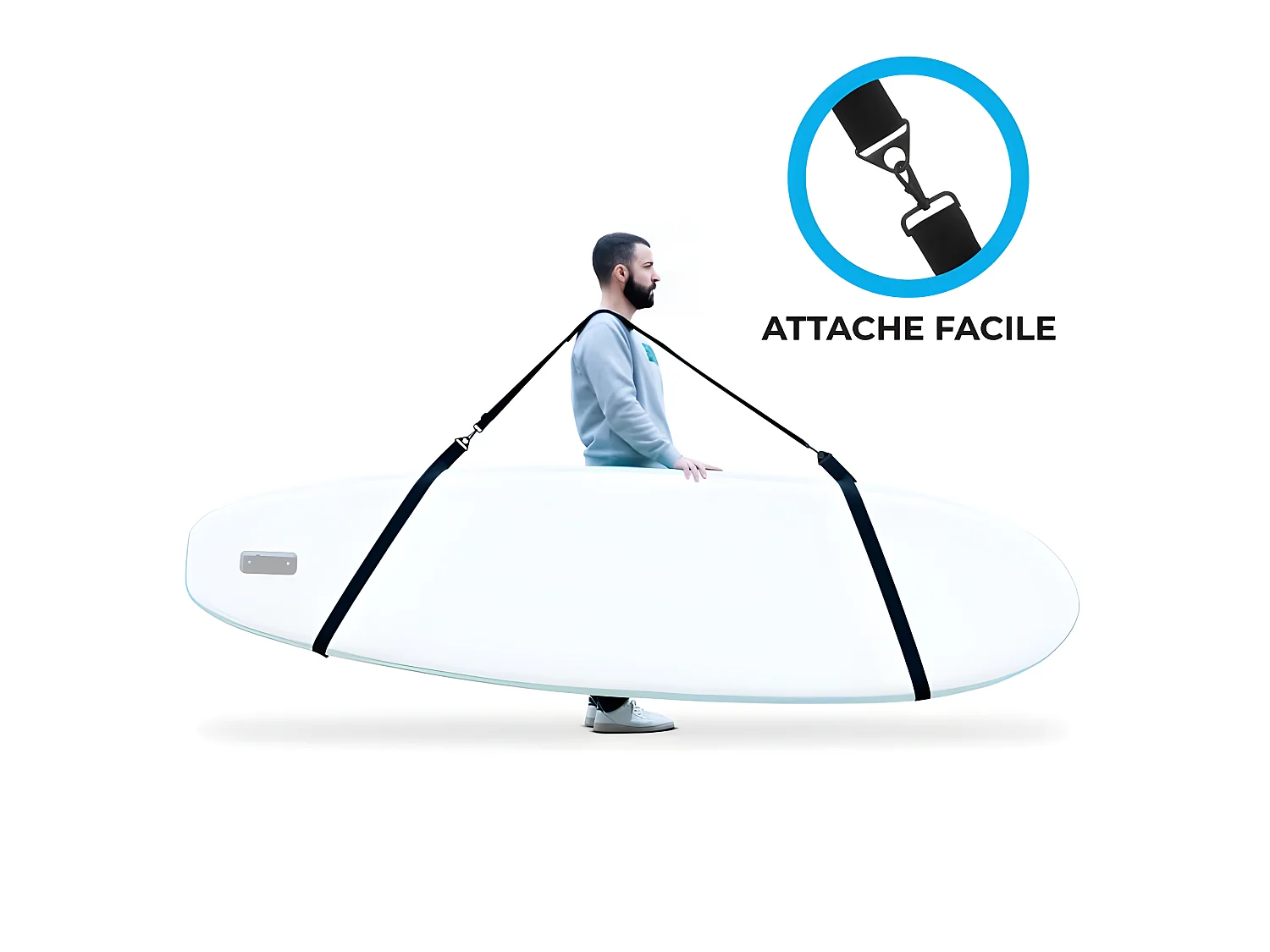 Sangle de transport pour Stand Up Paddle Universel et Réglable - Noir