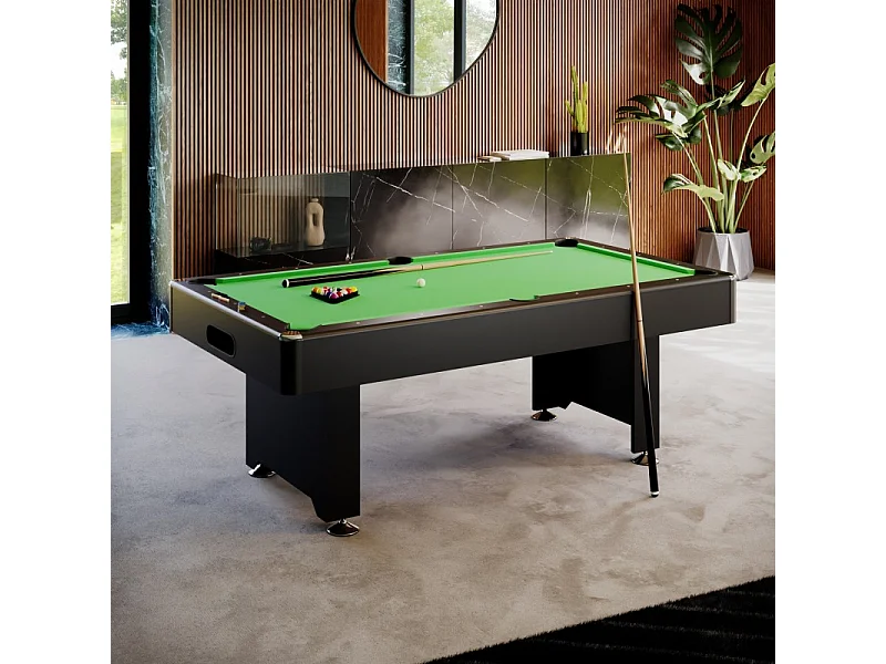 Billard Américain convertible Table dinatoire - 212 x 118 x 86 cm - Retour de boules automatique et Accessoires inclus