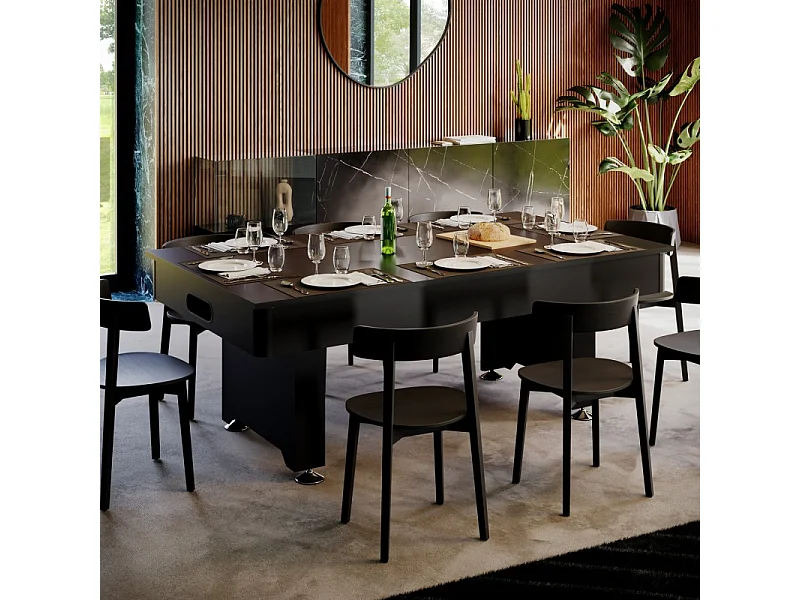 Billard Américain convertible Table dinatoire - 212 x 118 x 86 cm - Retour de boules automatique et Accessoires inclus