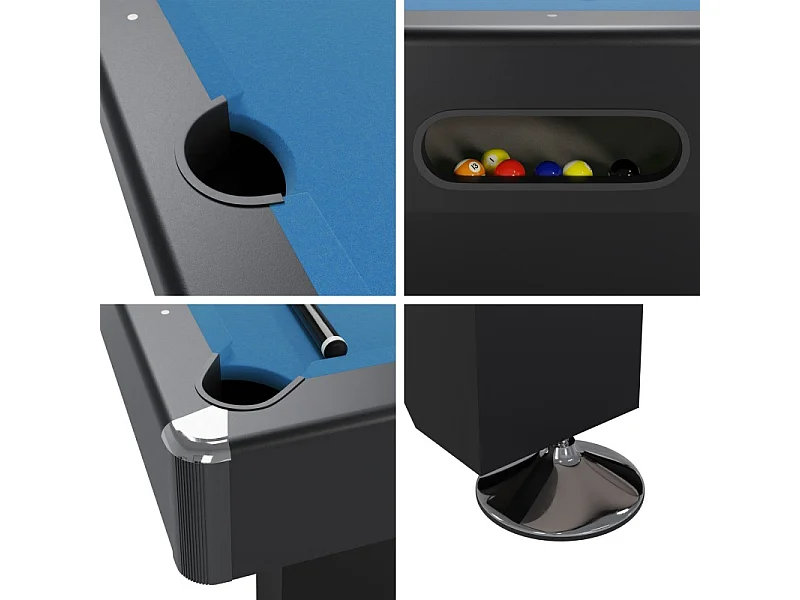 Billard Américain convertible Table dinatoire - 212 x 118 x 86 cm - Retour de boules automatique et Accessoires inclus