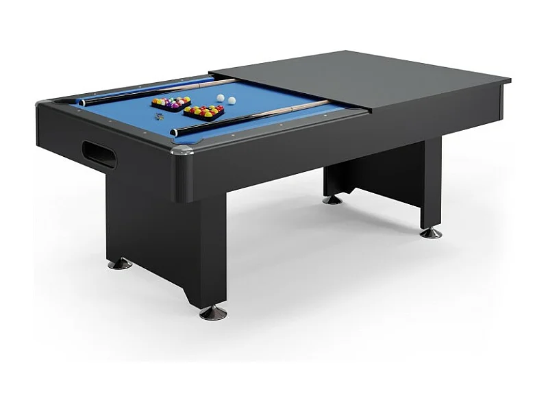 Billard Américain convertible Table dinatoire - 212 x 118 x 86 cm - Retour de boules automatique et Accessoires inclus