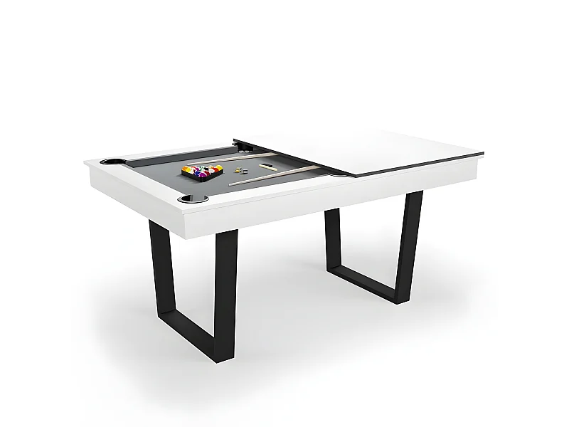 Billard Américain Convertible en Table à manger 4/6 personnes 185 x 104 x 82 Cm - Horizon