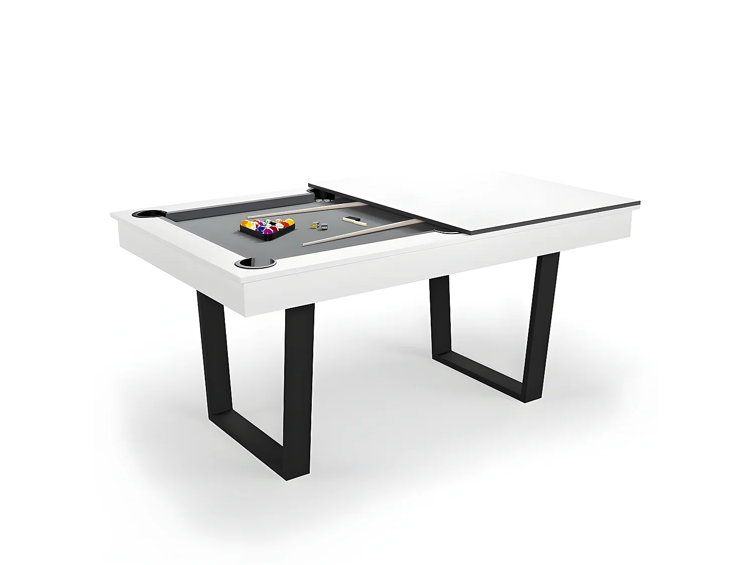 Billard Américain Convertible en Table à manger 4/6 personnes 185 x 104 x 82 Cm - Horizon