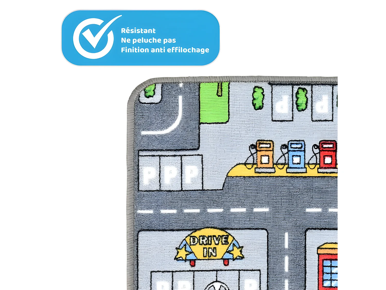 Tapis de jeu - Circuit de voiture en ville - 100 x 67 cm