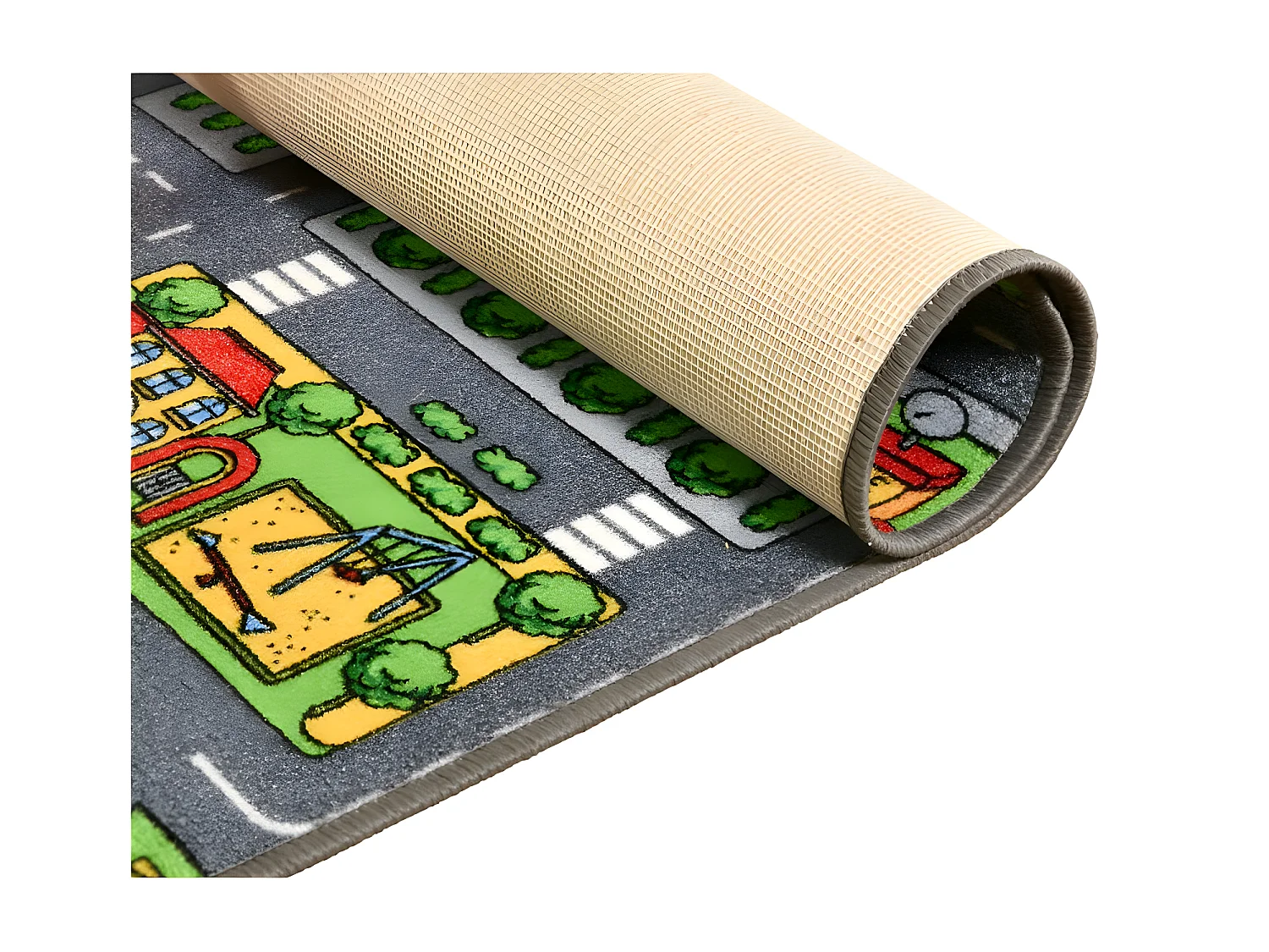 Tapis de jeu - Circuit de voiture en ville - 100 x 67 cm