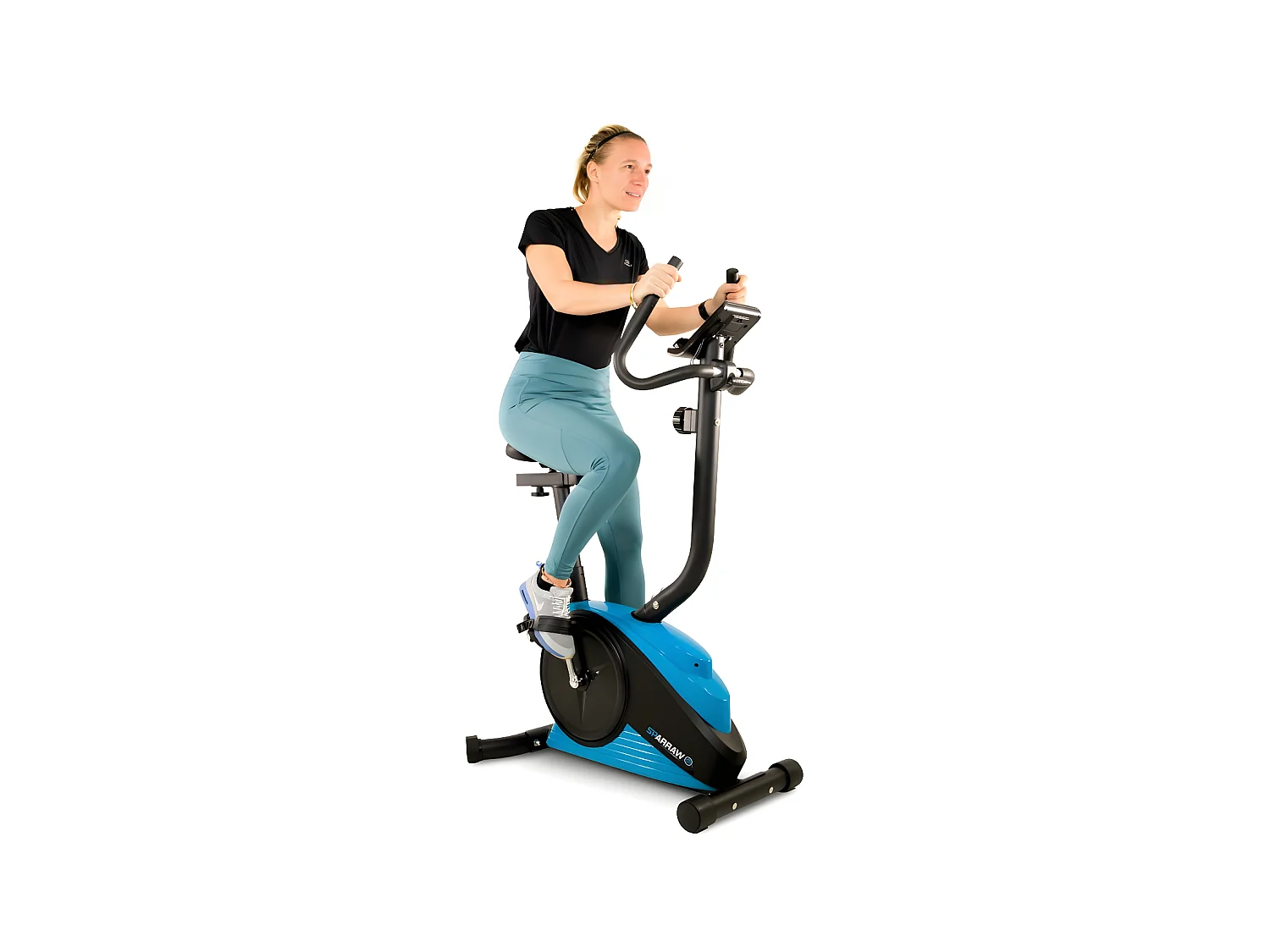 Vélo d'appartement CAMPO Roue d'inertie 3kg - 8 niveaux de résistance, Capteurs Pouls, Ecran d'entraînement, Réglable