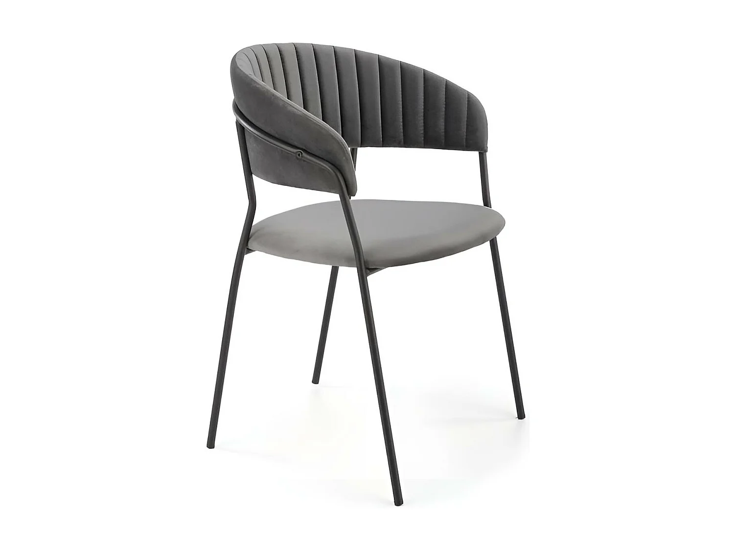 Chaise K426/Tissu-velours/Gris