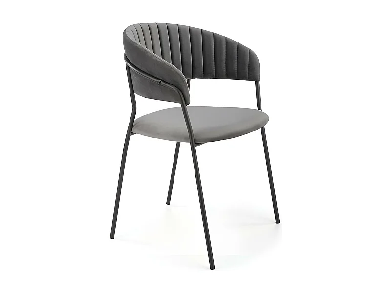 Chaise K426/Tissu-velours/Gris