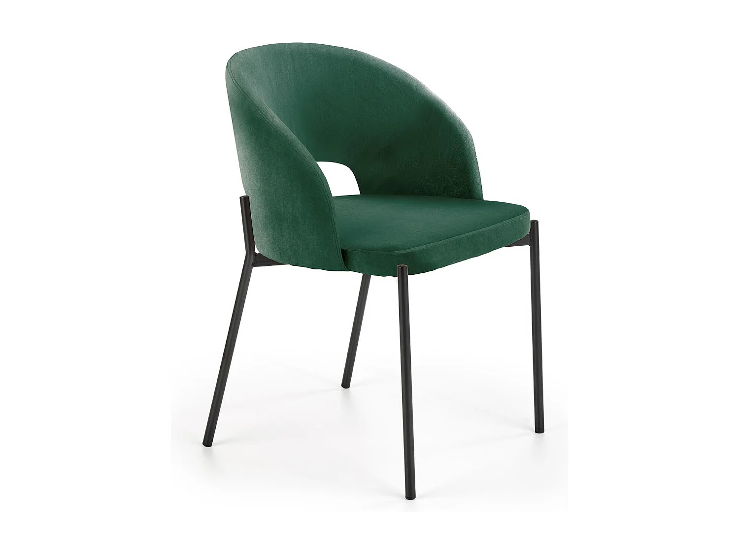 Krzesło tapicerowane K455 VELVET ciemnozielone
