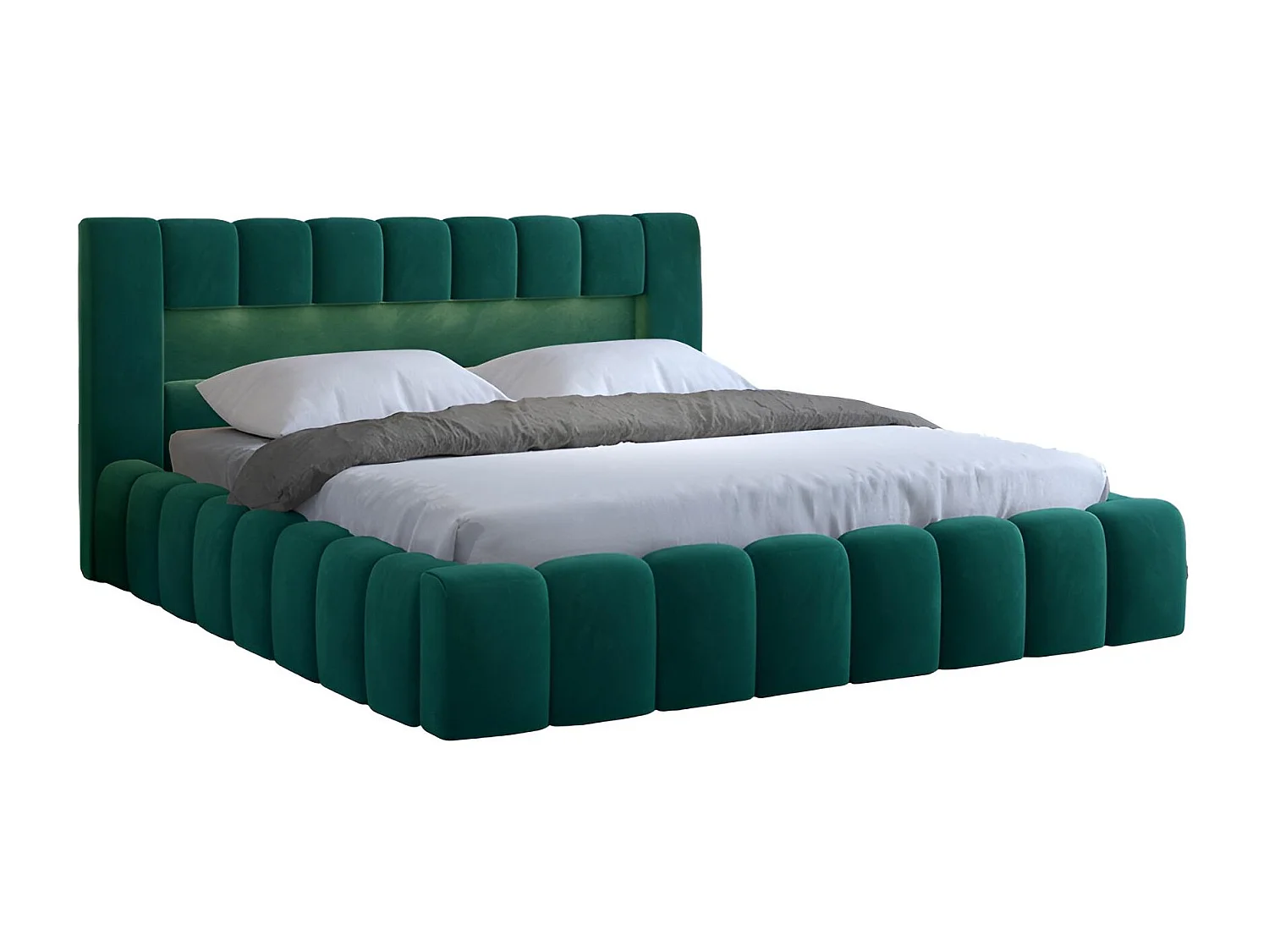 Lit Hero M (160x200)/Tissu/inclut Matelas/Vert