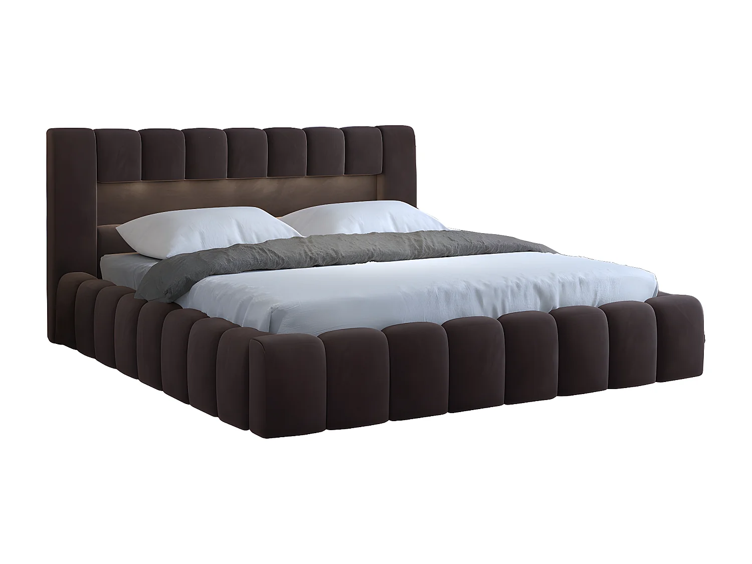 Letto Hero L (180x200)/Tessuto/incluso materasso/Marrone