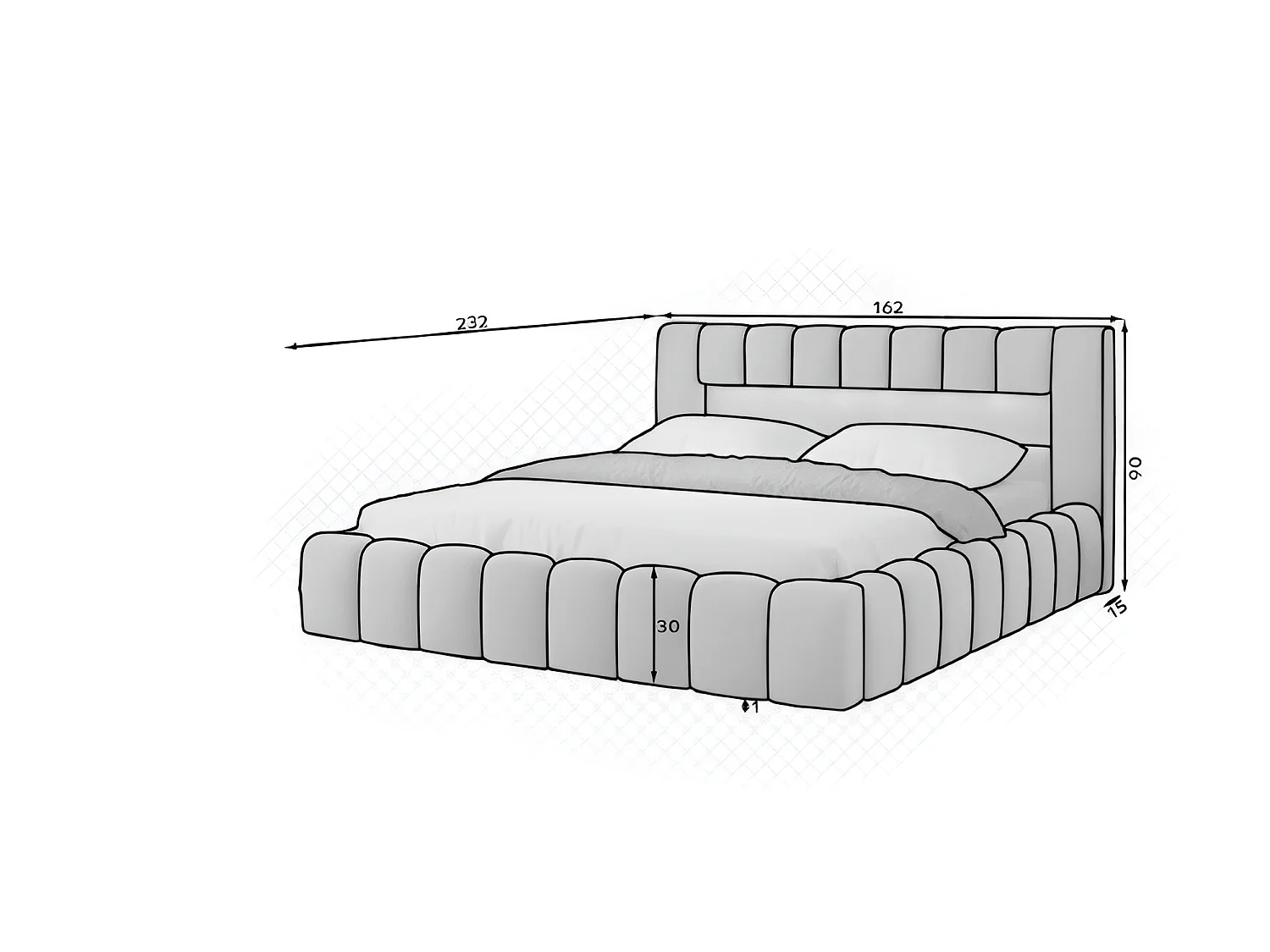 Lit Hero S/140x200/Tissu-Gris