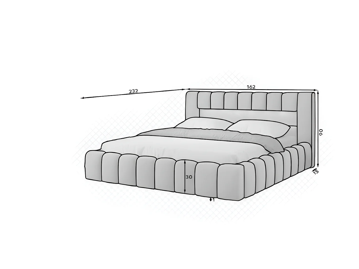 Lit Hero S/140x200/Tissu-Gris