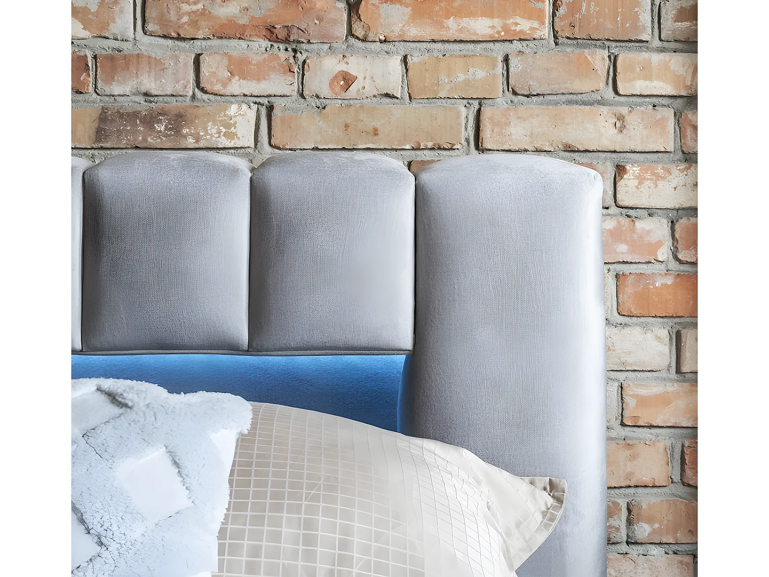 Letto Hero L (180x200)/Tessuto/incluso materasso/Grigio