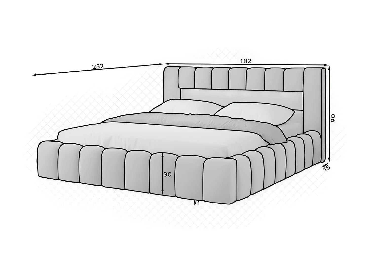 Lit Hero M (160x200)/Tissu/inclut Matelas/Marron