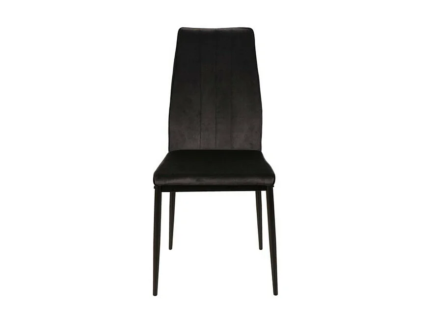 Chaise en velours et pieds en métal ATOM - Noir - H 93 x l 44 x P39 cm