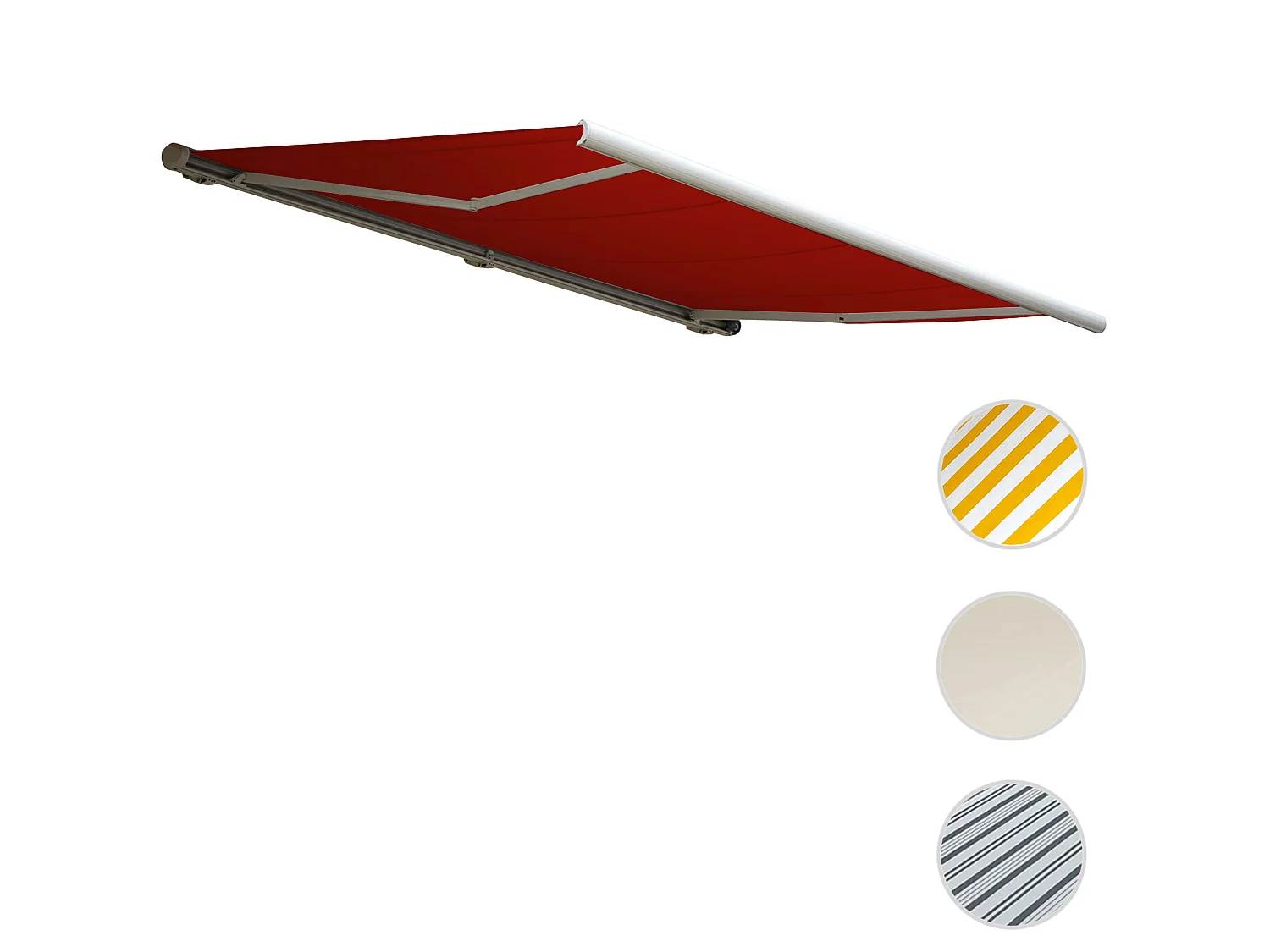 Elektrische Kassettenmarkise H124, Polyester bordeaux-rot